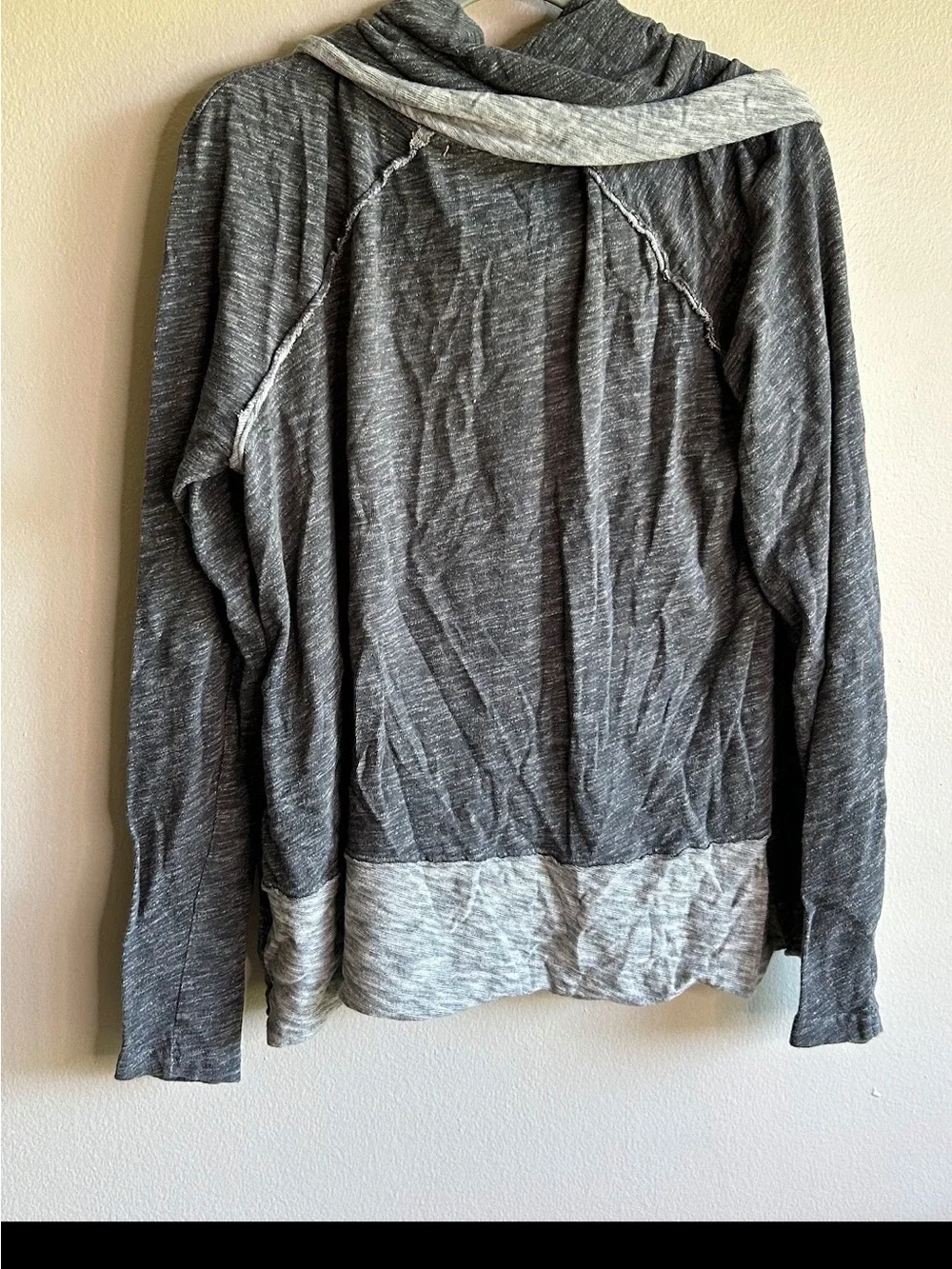 Free people Beach Top Womens Large Foldover Cowl Neck Lightweight Rolled Hems